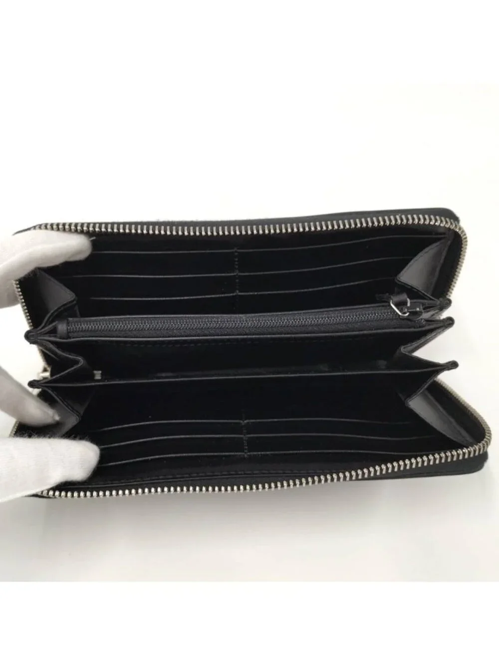 Gucci Blade Embroidery Zip Around Wallet